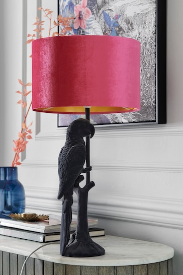 Grey Perry Parrot Table Lamp