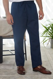 Navy Blue Drawstring Waist Mens Kurta Trousers - Image 1 of 7