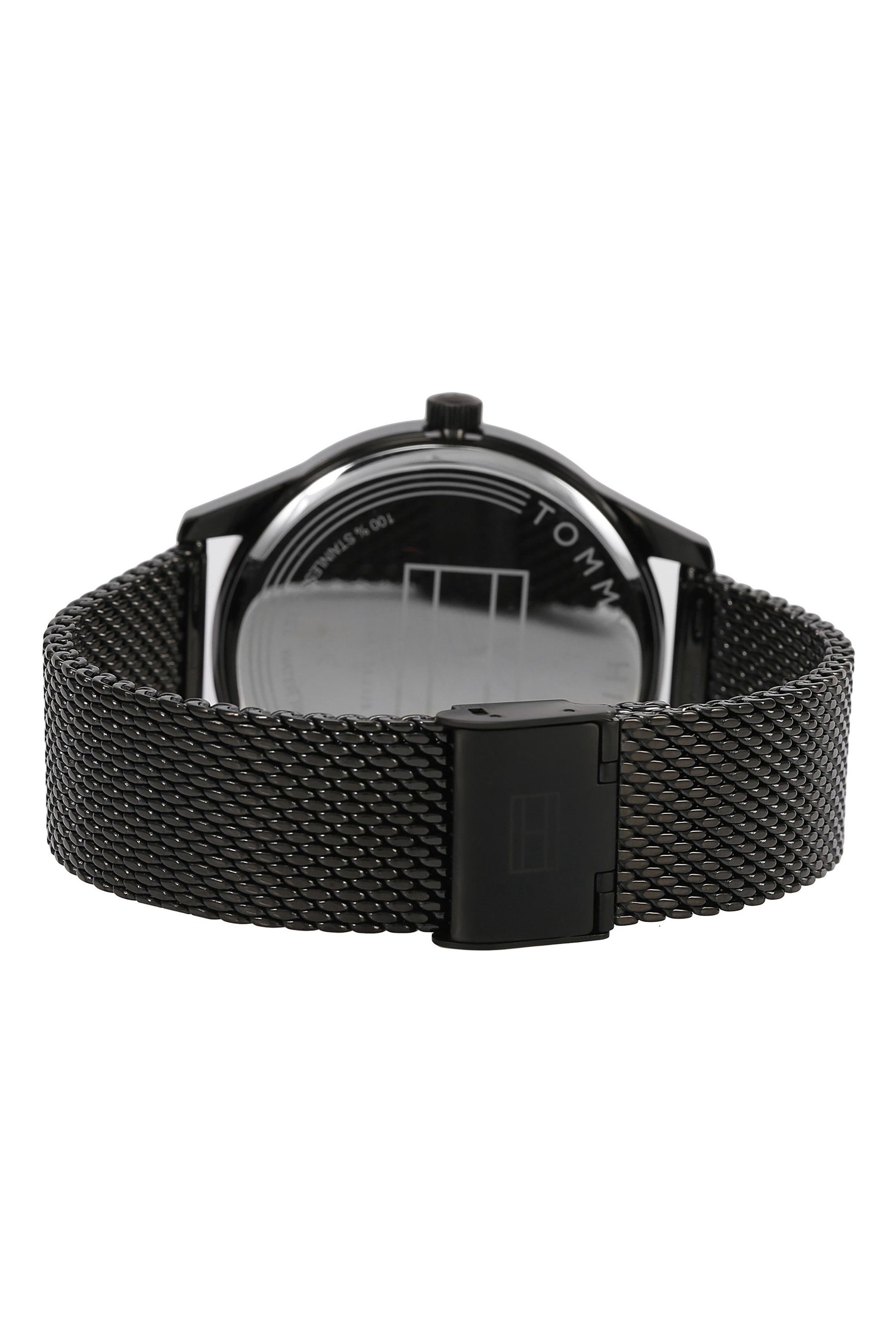 Tommy hilfiger men's black ip mesh bracelet watch 2025
