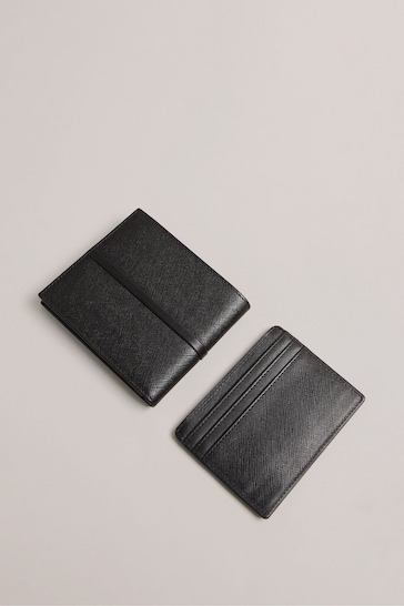 Ted Baker Black Saunder Saffiano Wallet Cardholder Set