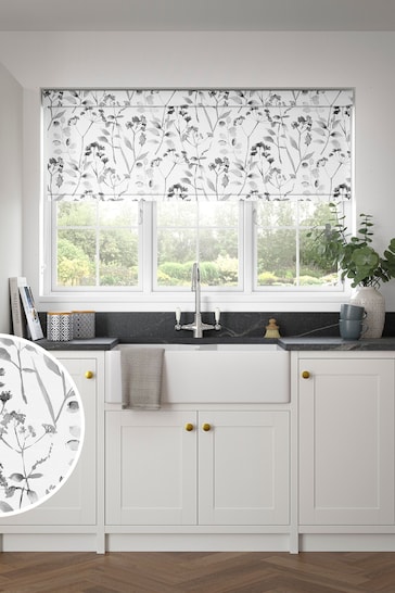 Grey Isla Floral Made to Measure Roller Blind