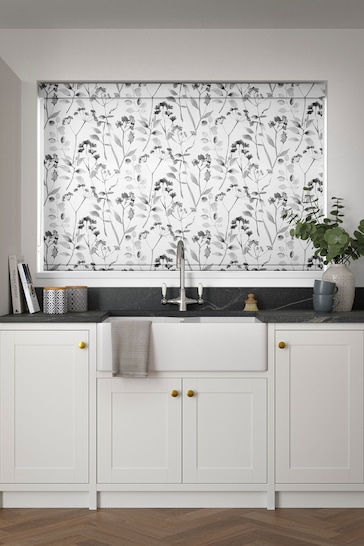 Grey Isla Floral Made to Measure Roller Blind