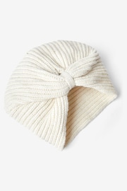 JoJo Maman Bébé Cream Girls' Knitted Turban - Image 2 of 3