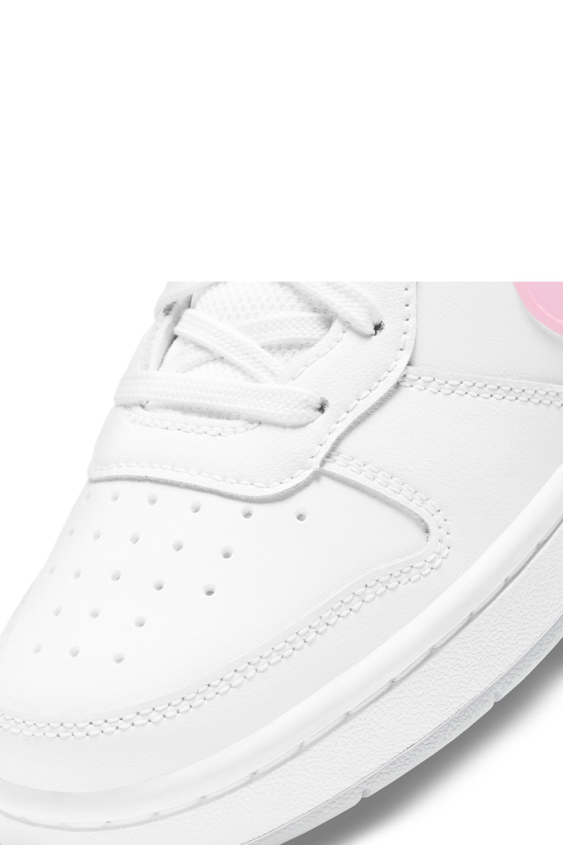 Nike White/Pink Court Borough Low Youth Trainers - Image 7 of 8