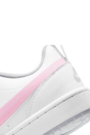 Nike White/Pink Court Borough Low Youth Trainers - Image 8 of 8
