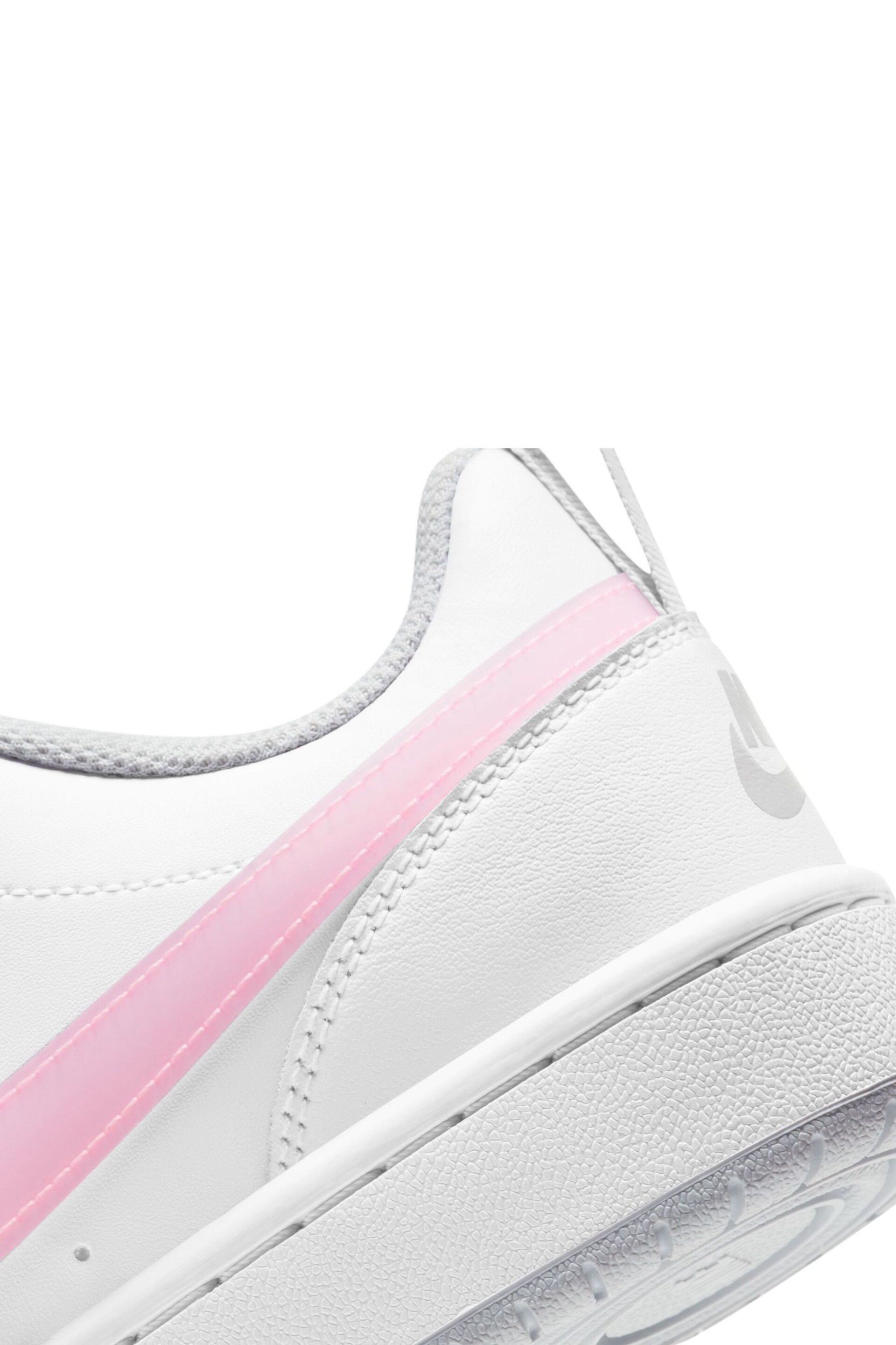 Nike White/Pink Court Borough Low Youth Trainers - Image 8 of 8