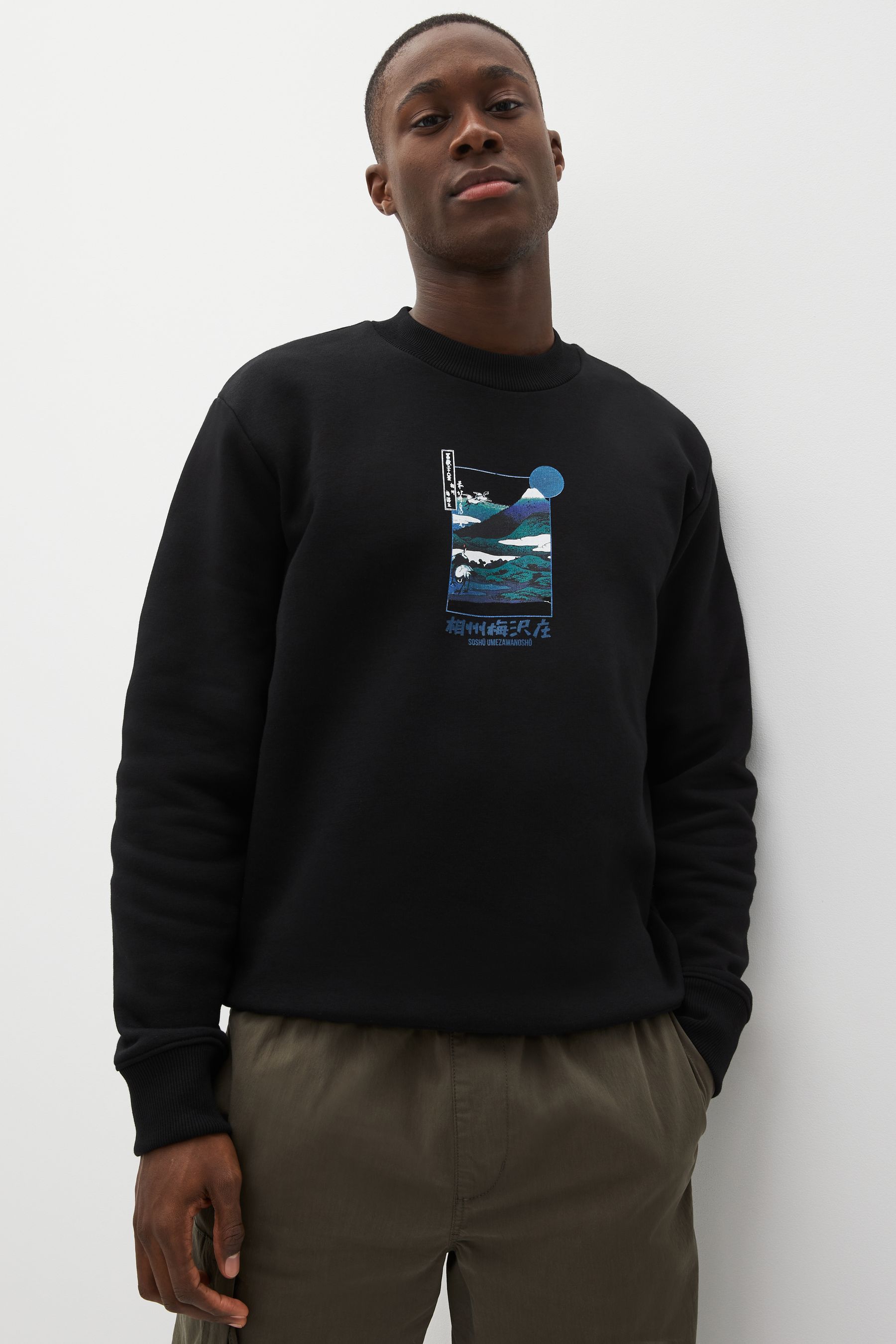 Hokusai blue graphic sweatshirt hotsell