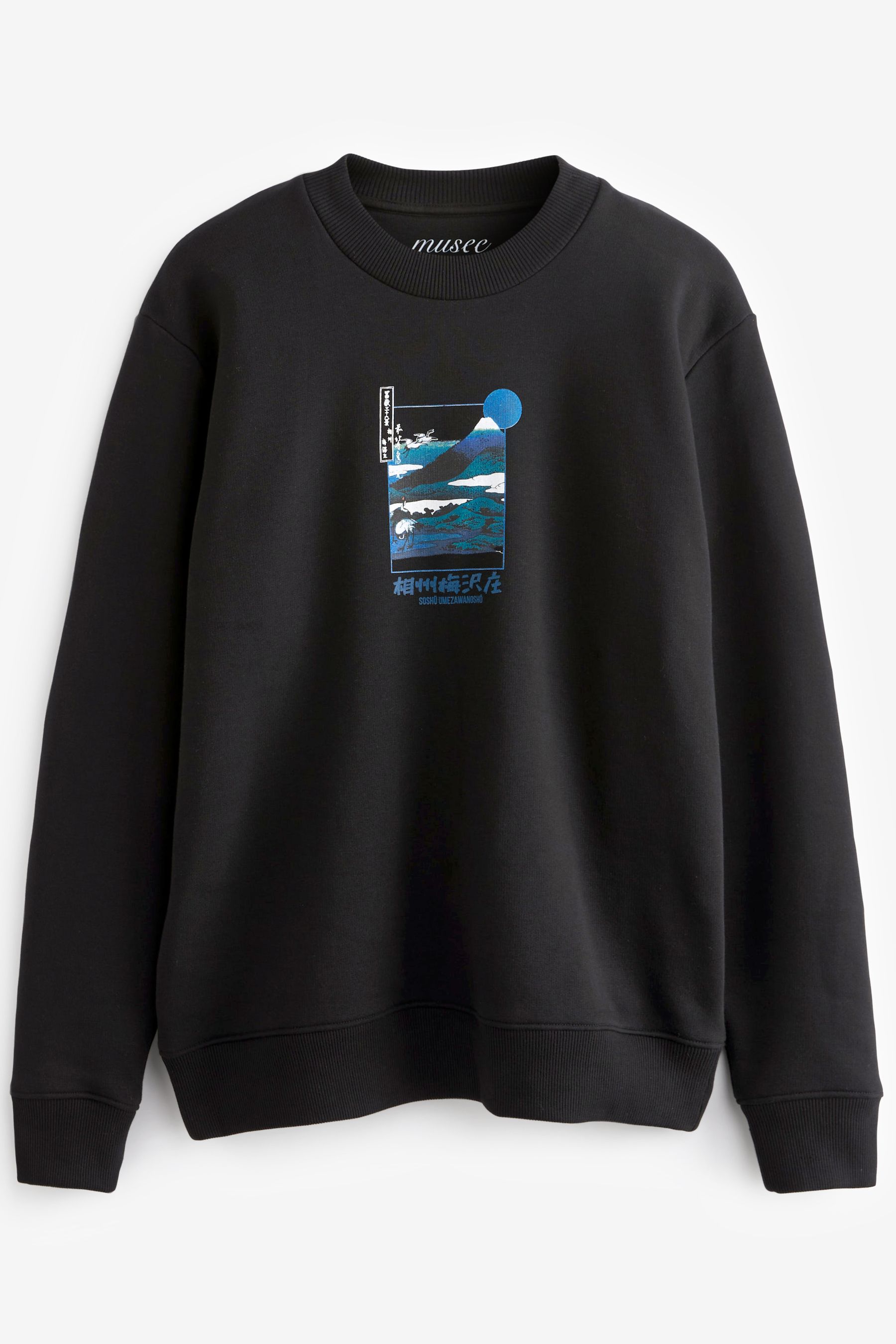 Hokusai blue graphic sweatshirt outlet