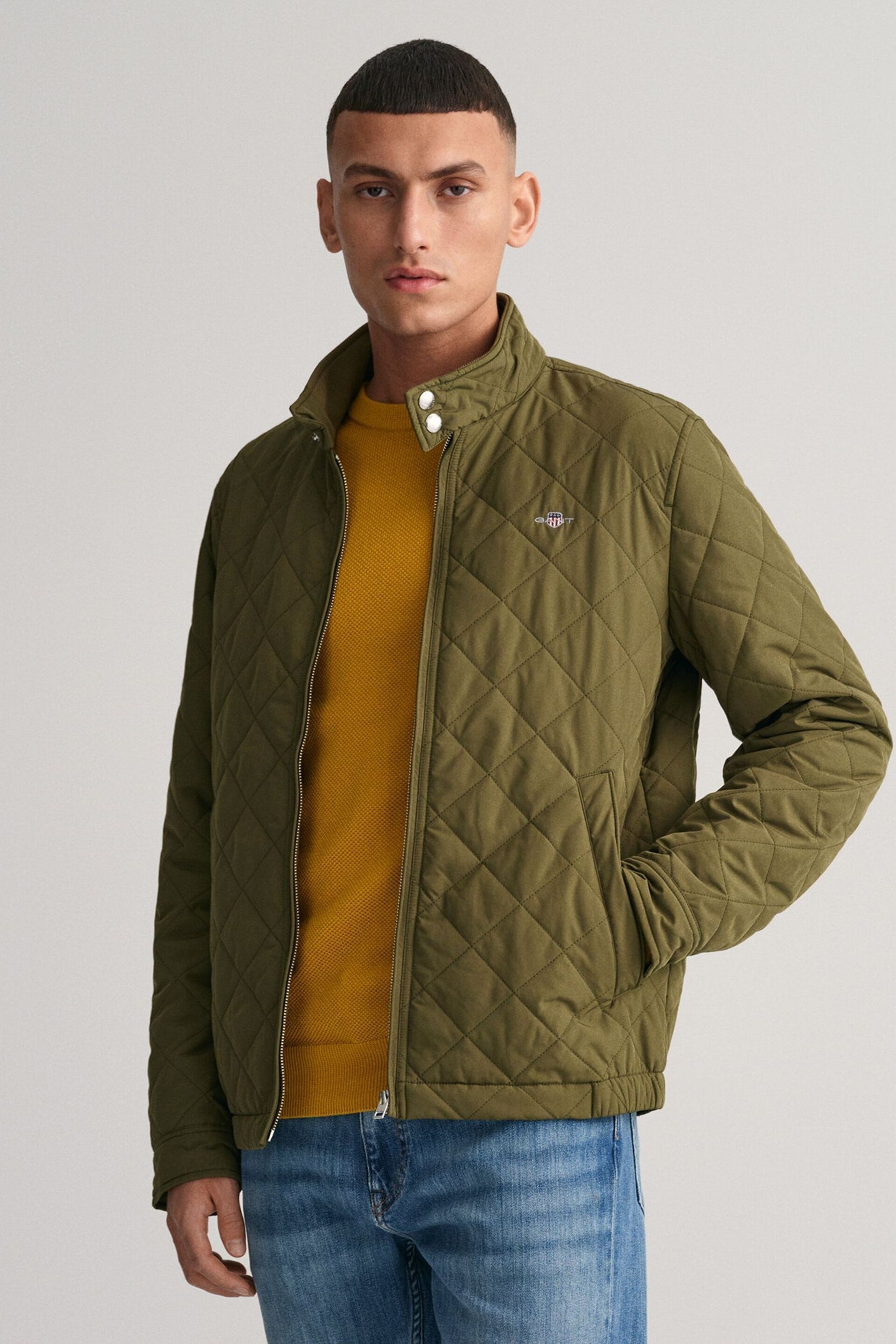 GANT Green Quilted Windcheater Jacket - Image 1 of 6