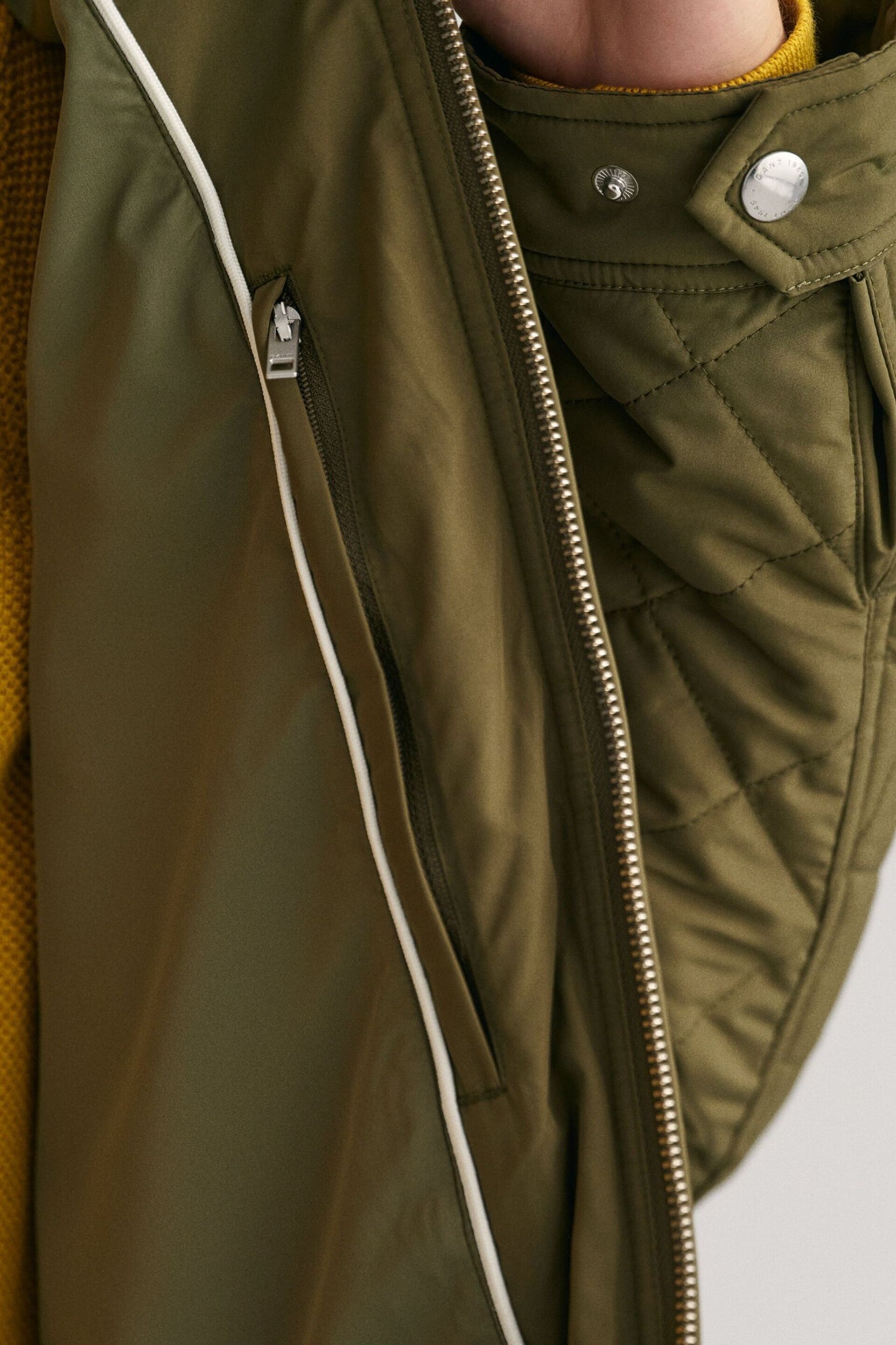 GANT Green Quilted Windcheater Jacket - Image 6 of 6
