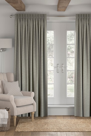 Grey Chunky Weave Made To Measure Curtains