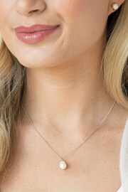 Ivory & Co Rhodium Westbury Pearl Drop Pendant - Image 3 of 5