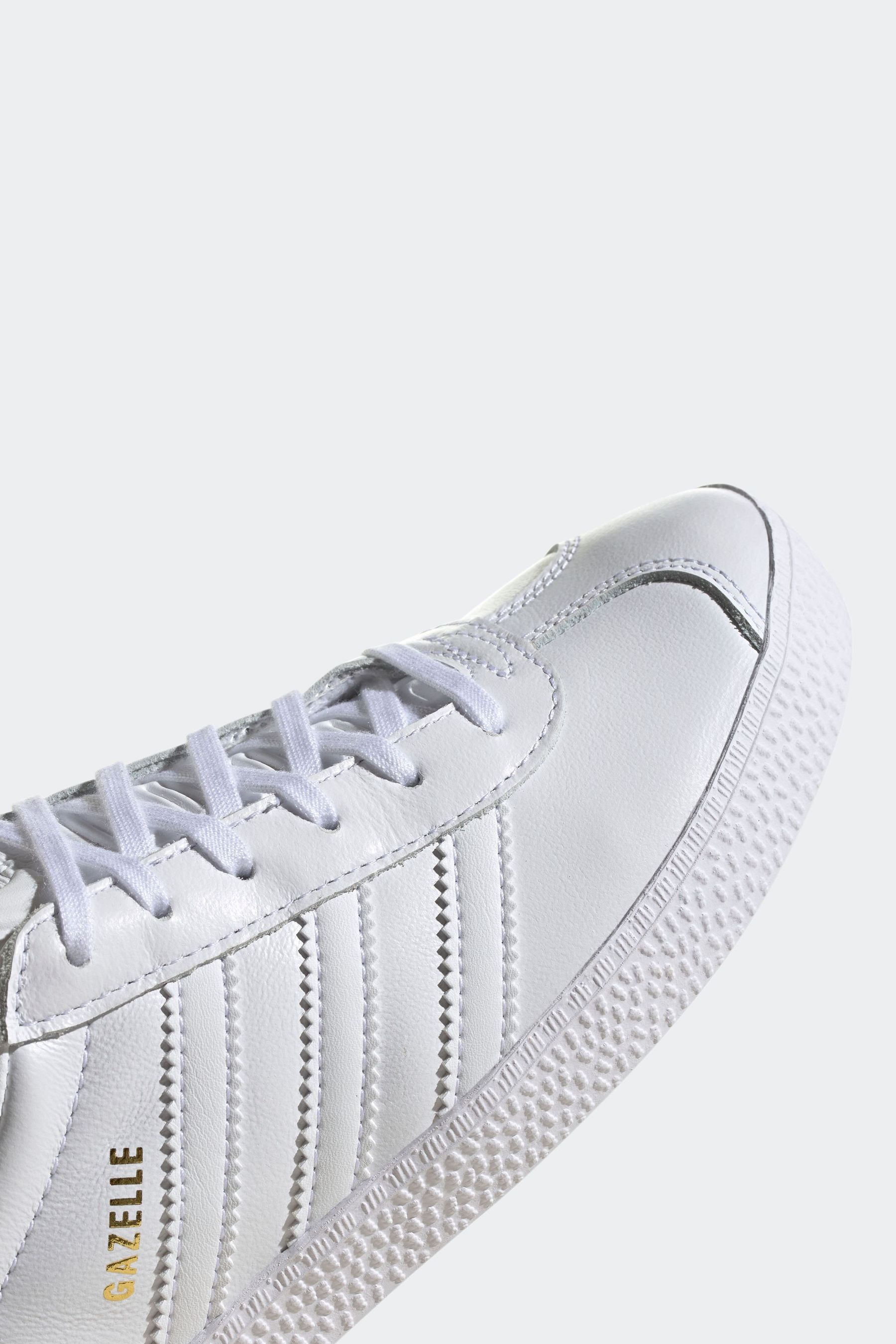 White leather gazelles junior on sale