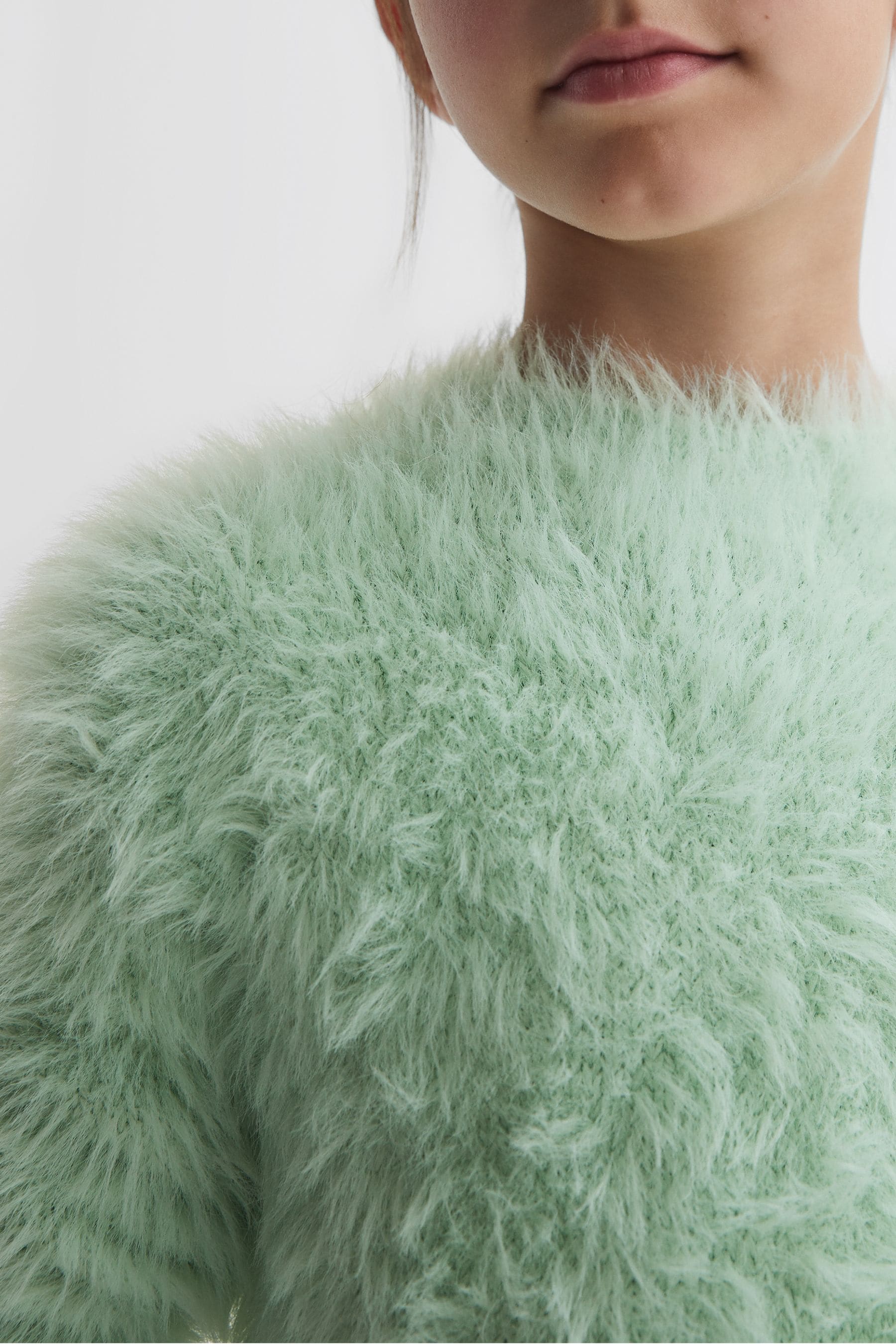 Buy Reiss Green Freida Junior Fluffy Crew Neck Jumper from Next Luxembourg