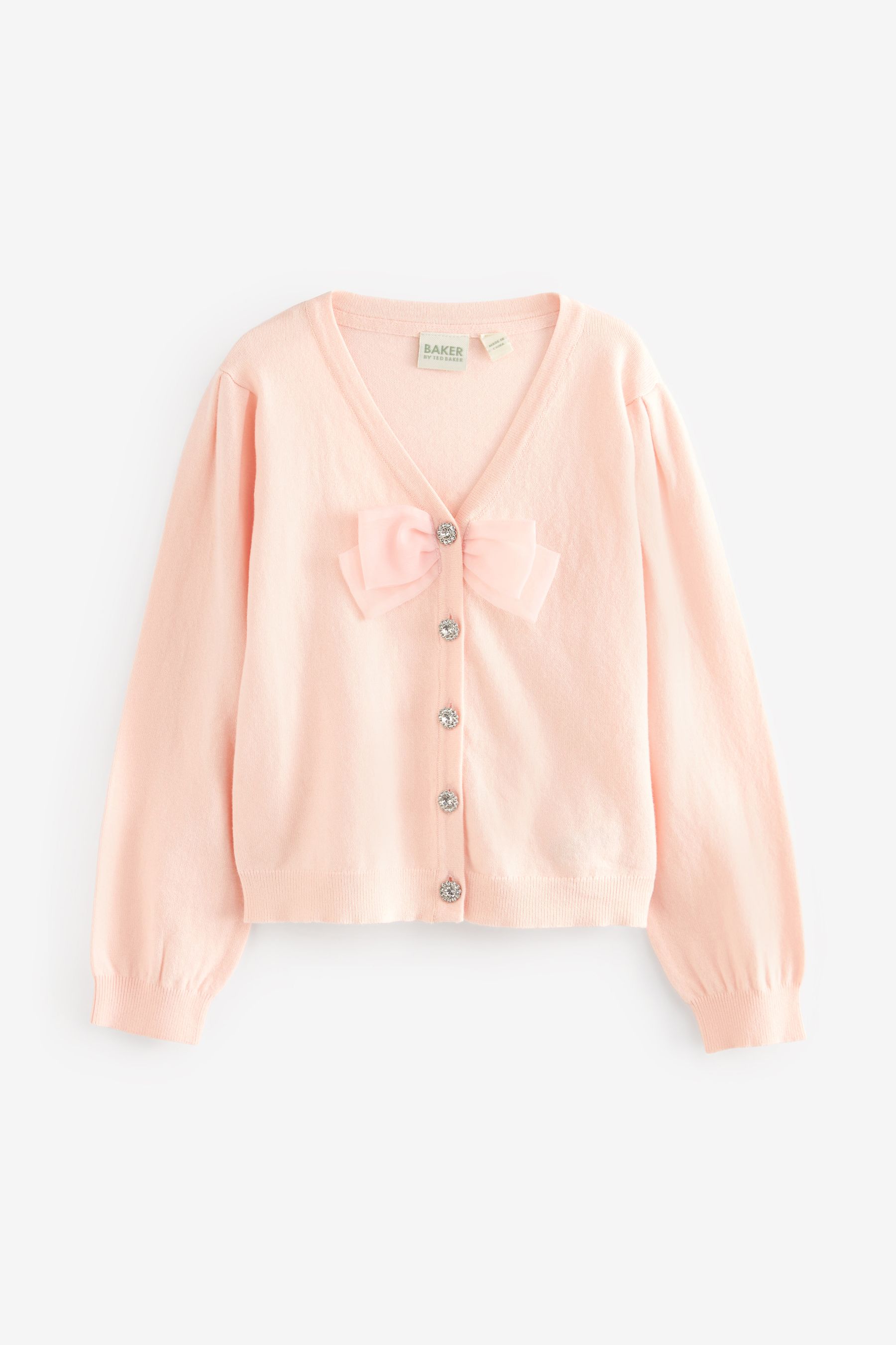 Baker by Ted Baker Pink Organza Bow Cardigan