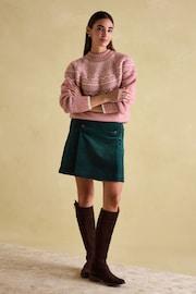 Joules Charlotte Pink Crew Neck Fair Isle Jumper - Image 4 of 6