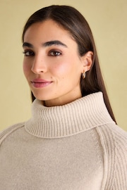 Joules May Oatmeal Merino Wool Jumper with Detachable Roll Neck - Image 5 of 9