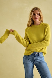 Joules May Yellow Merino Wool Jumper with Detachable Roll Neck - Image 10 of 11