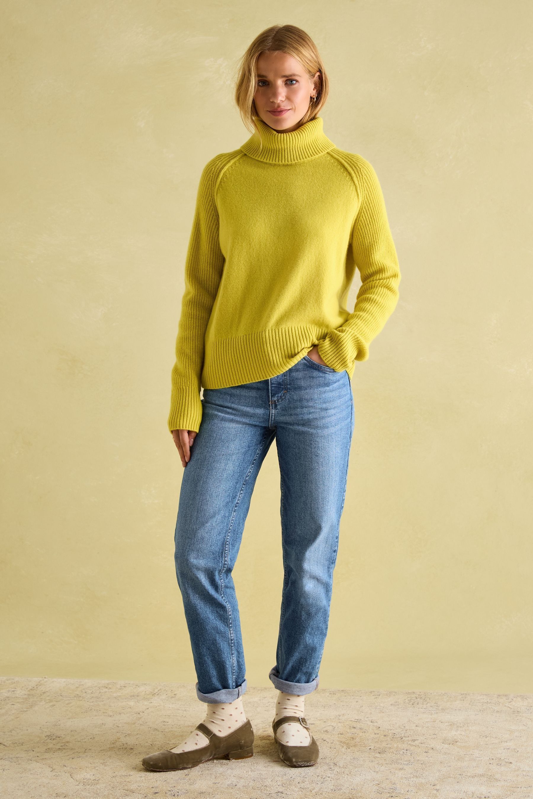 Joules May Merino Wool Jumper with Detachable Roll Neck