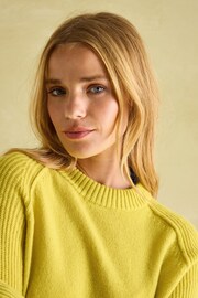 Joules May Yellow Merino Wool Jumper with Detachable Roll Neck - Image 6 of 9