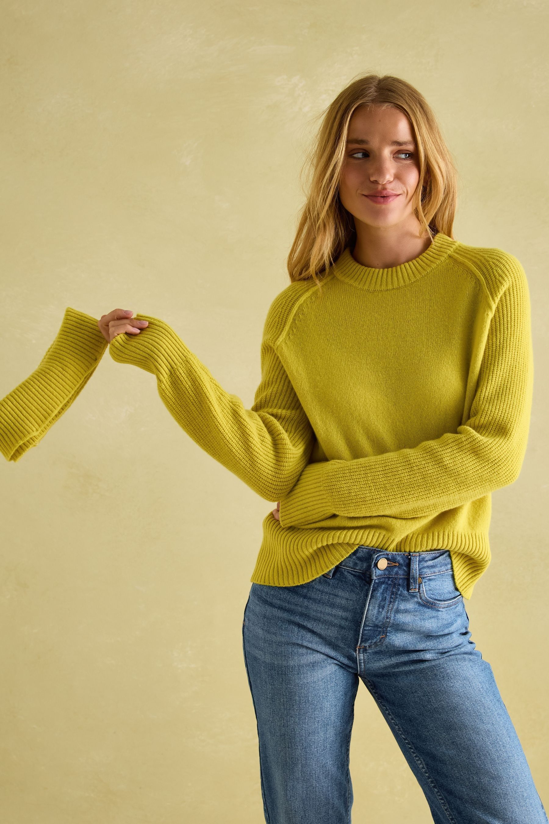 Buy Joules May Yellow Merino Wool Jumper with Detachable Roll Neck from Next USA