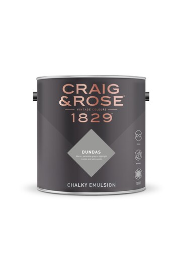 Craig & Roses Grey Chalky Emulsion Dundas 2.5Lt Paint