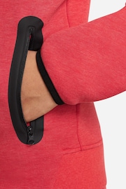 Nike Red Tech Fleece Zip Through Hoodie - Image 4 of 7