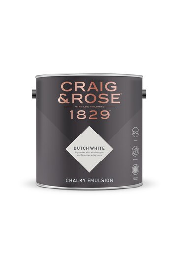 Craig & Rose White Chalky Emulsion Dutch White 2.5Lt Paint