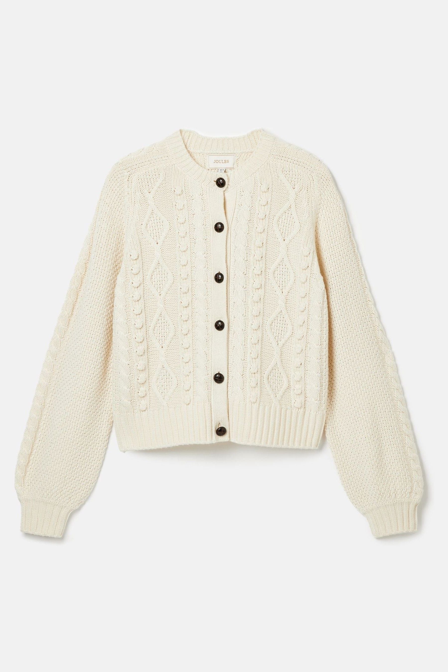 Buy Joules Rafferty Cream Cable Knit Cardigan from the Next UK online shop