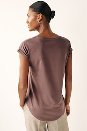 Neutral V-Neck 100% Cotton Rich Cap Sleeve T-Shirt - Image 3 of 6