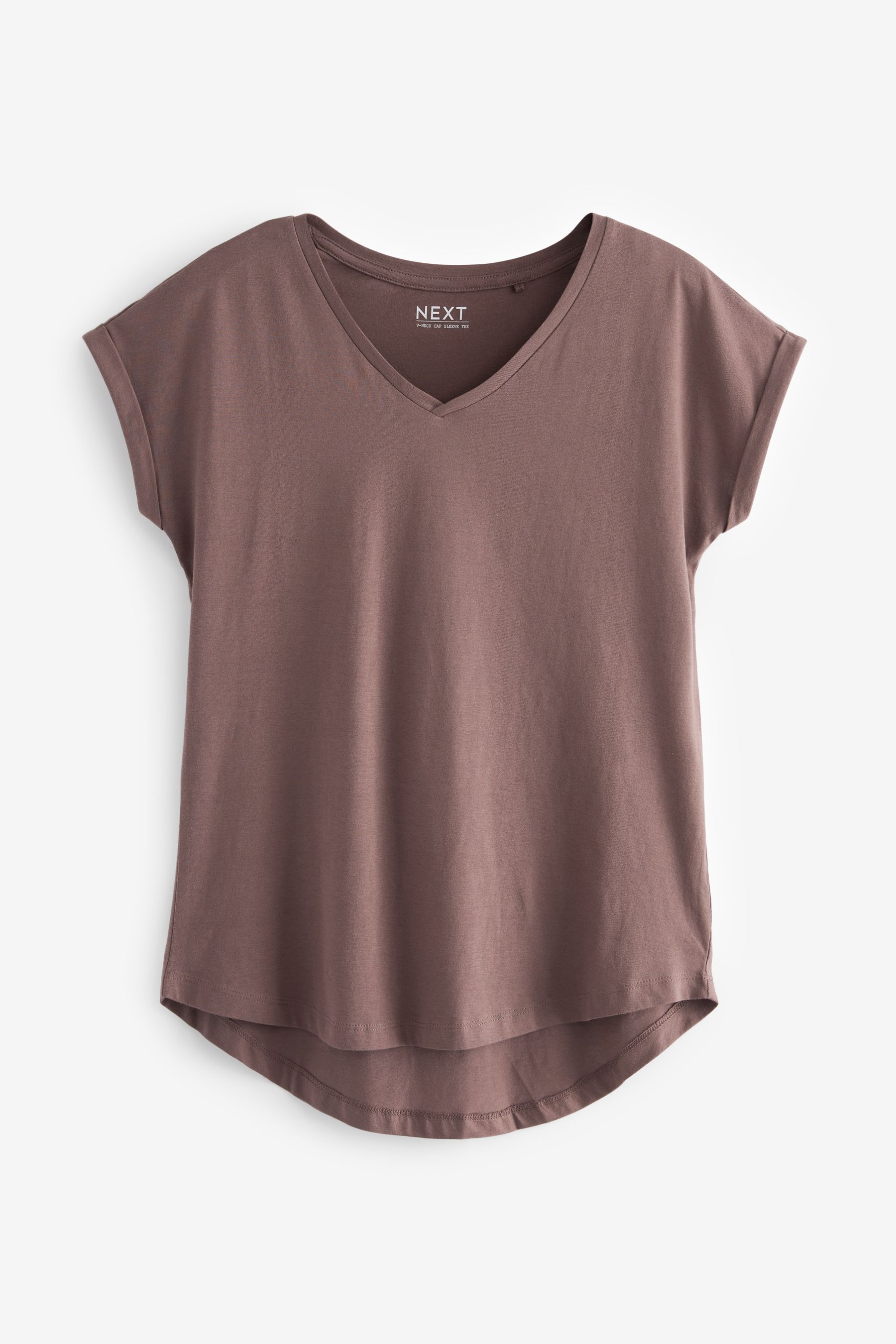 Neutral V Neck 100 Cotton Rich Cap Sleeve T Shirt