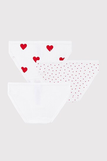 Petit Bateau White/Red Heart Underwear 3 Pack