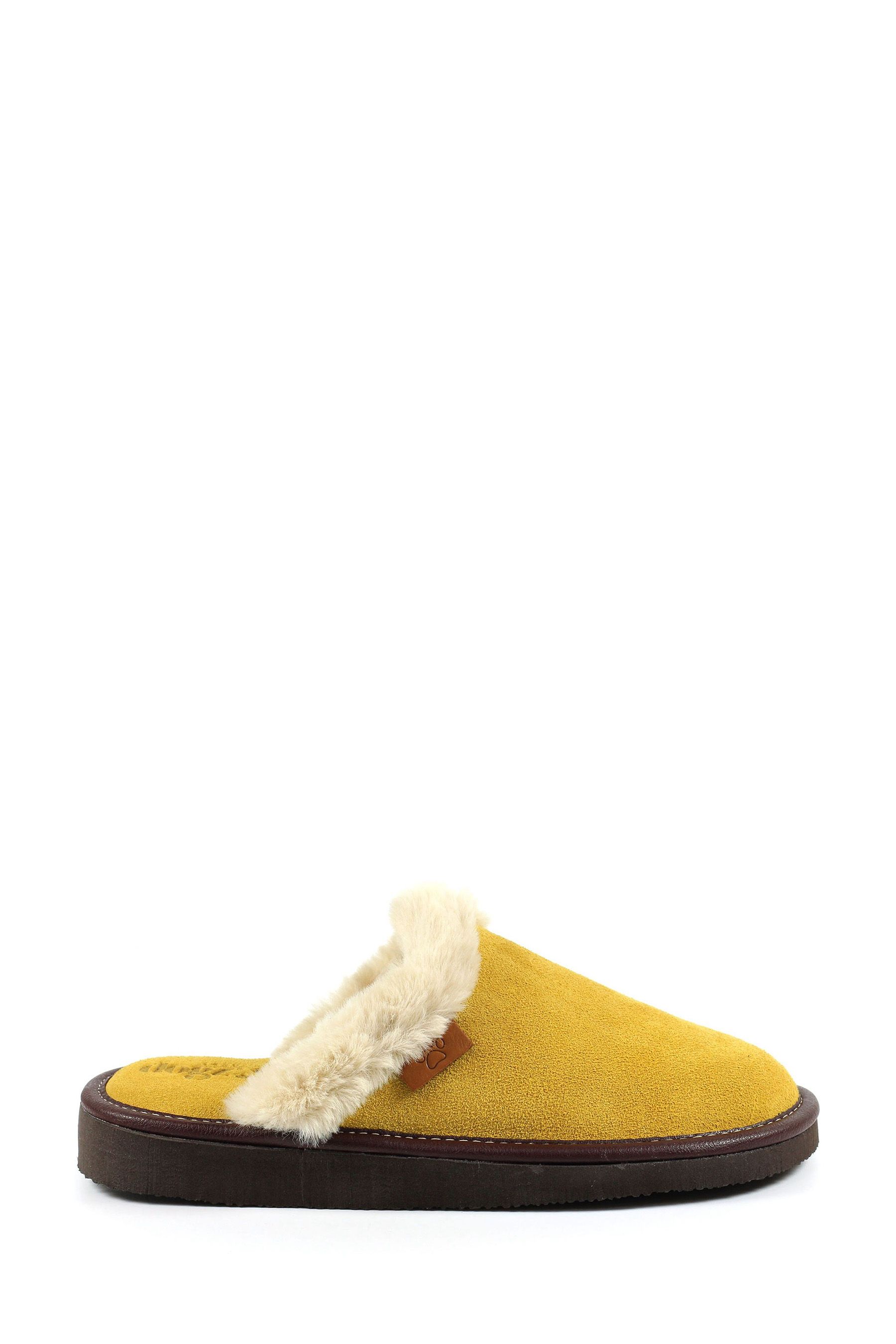 Lazy Dogz Yellow Otto Mustard Suede Mule Slippers