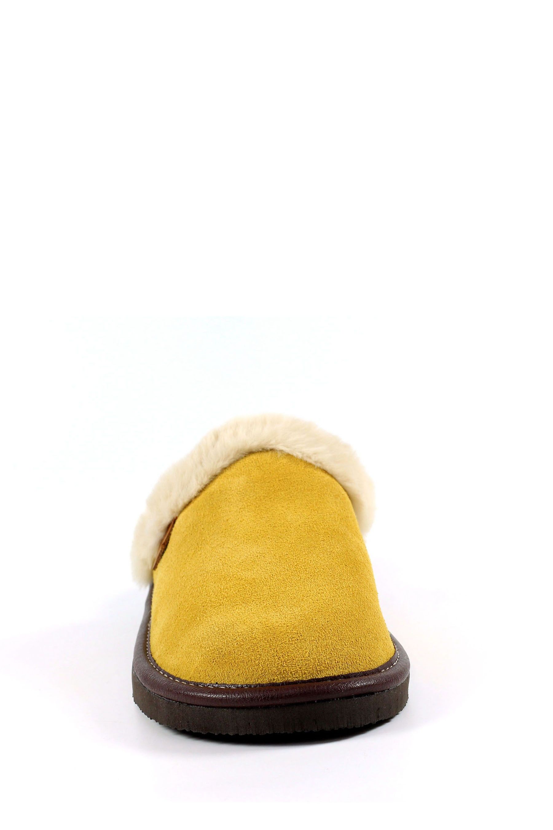 Lazy Dogz Yellow Otto Mustard Suede Mule Slippers