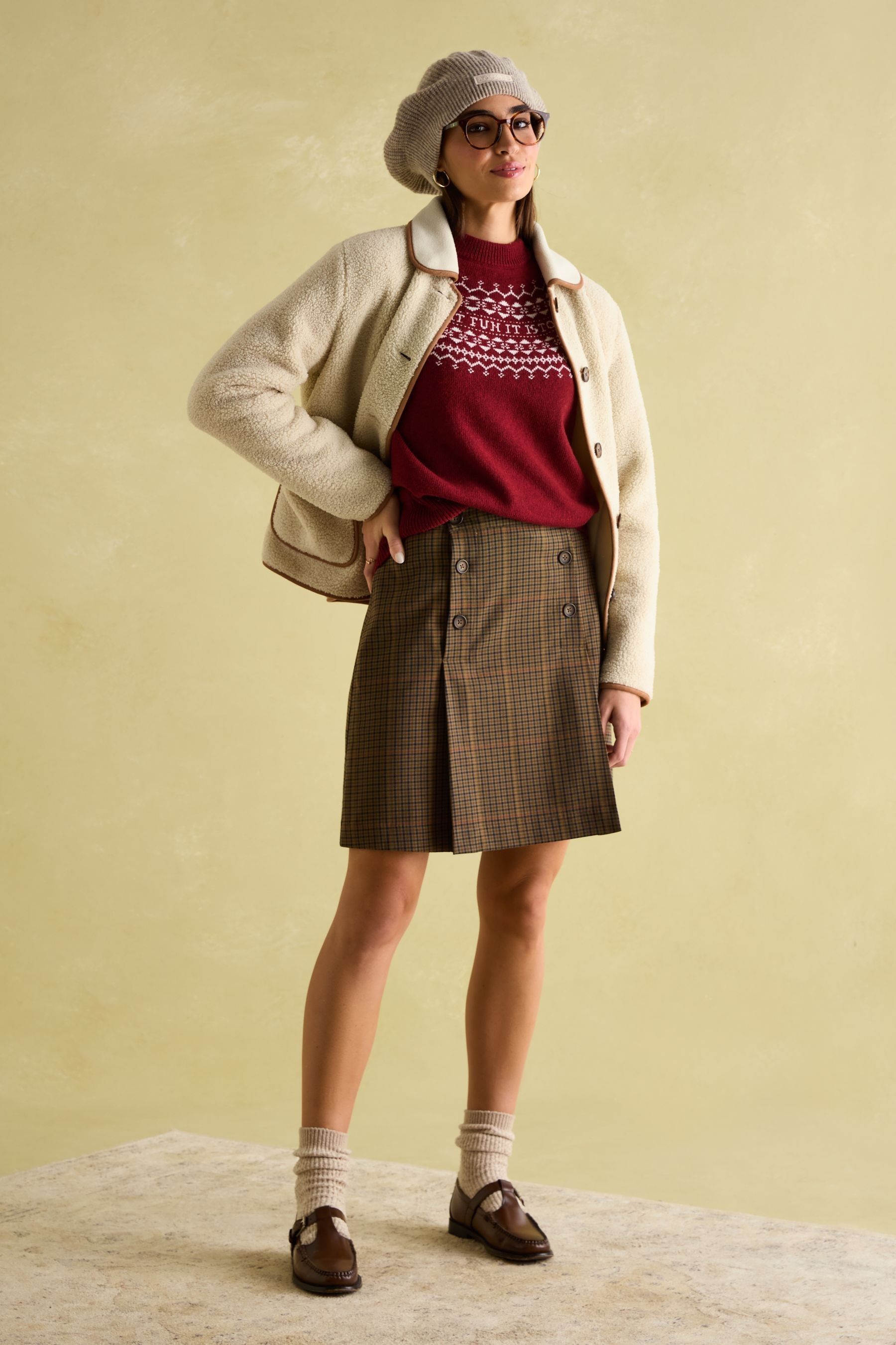 Buy Joules Eve Red Festive Fair Isle Jumper from Next Luxembourg
