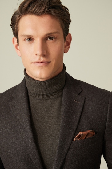 Brown Wool Donegal Suit: Jacket