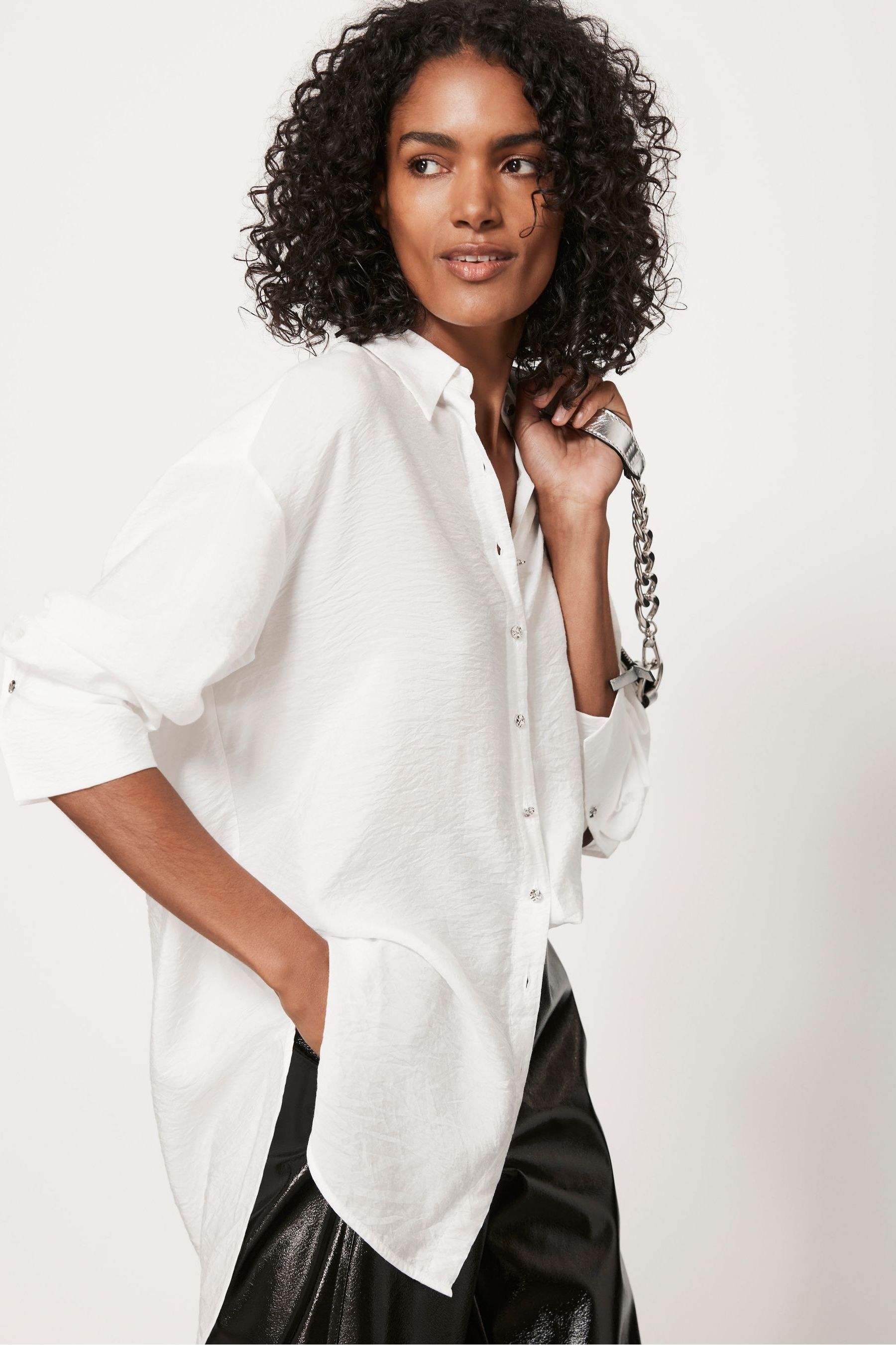 Mint Velvet White Longline Shirt