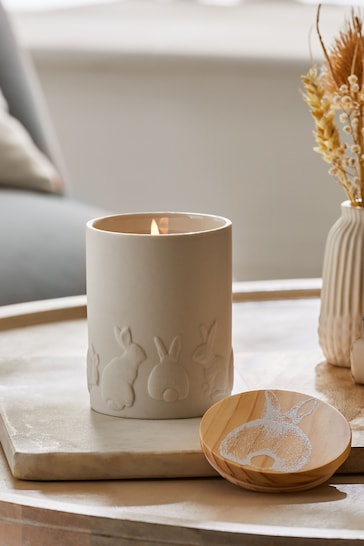 White Pure Linen Scented Bunny Candle