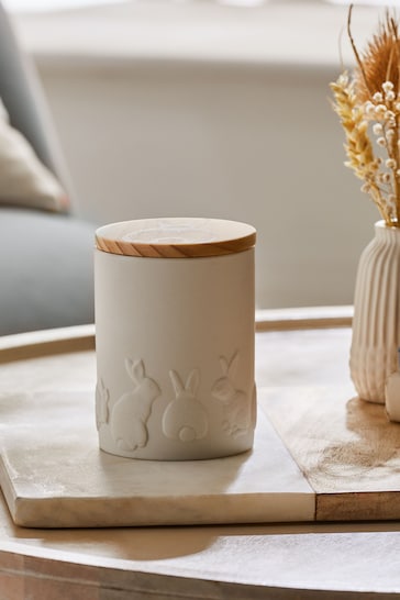 White Pure Linen Scented Bunny Candle