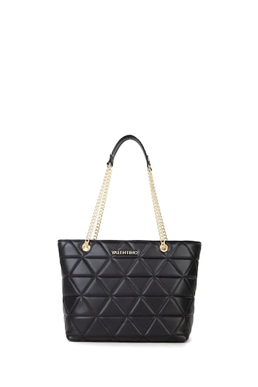 Valentino Bags Black Carnaby Shopper Quilted Chain Tote Bag