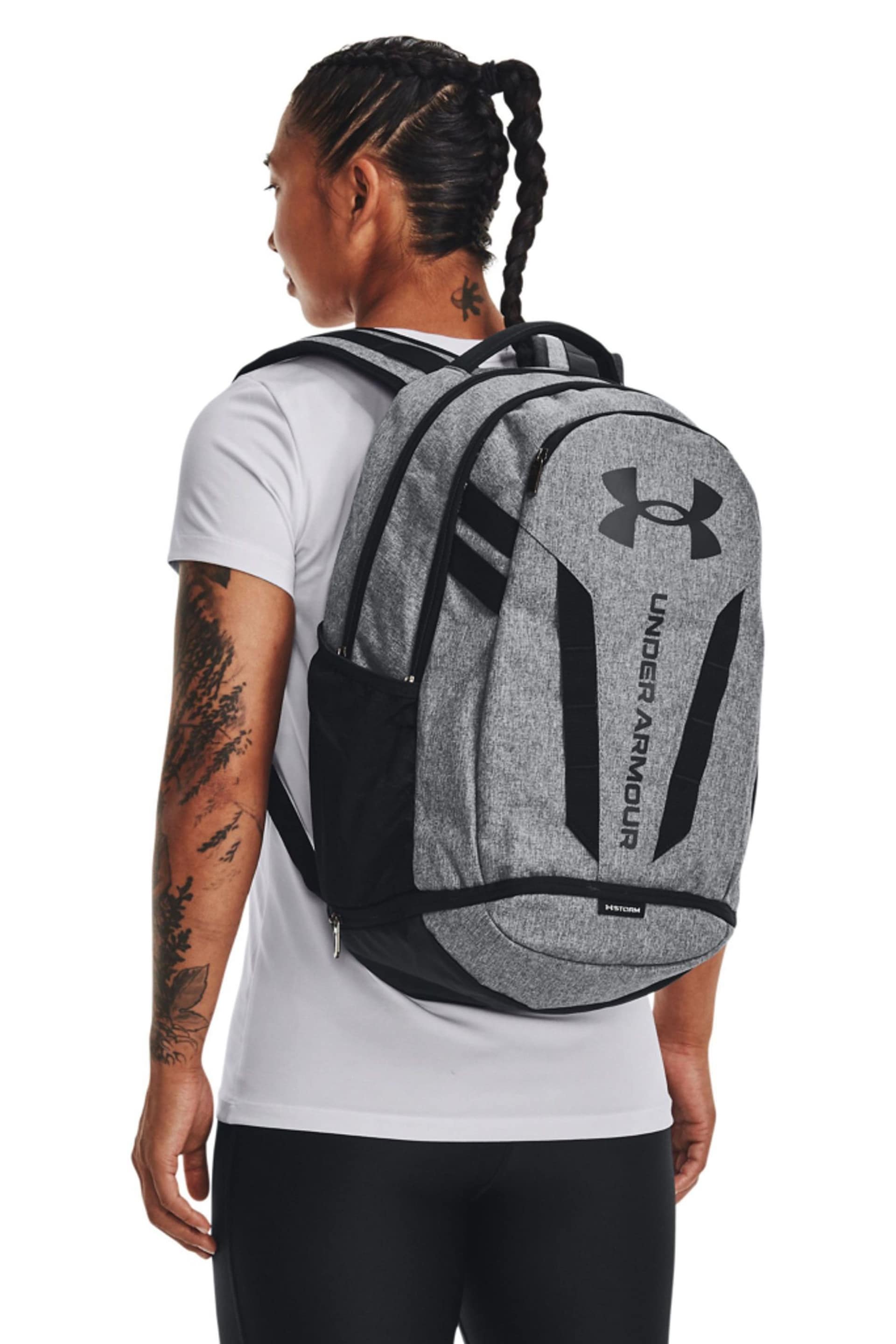 Under Armour Black/Grey Hustle 5 Backpack - Image 1 of 7