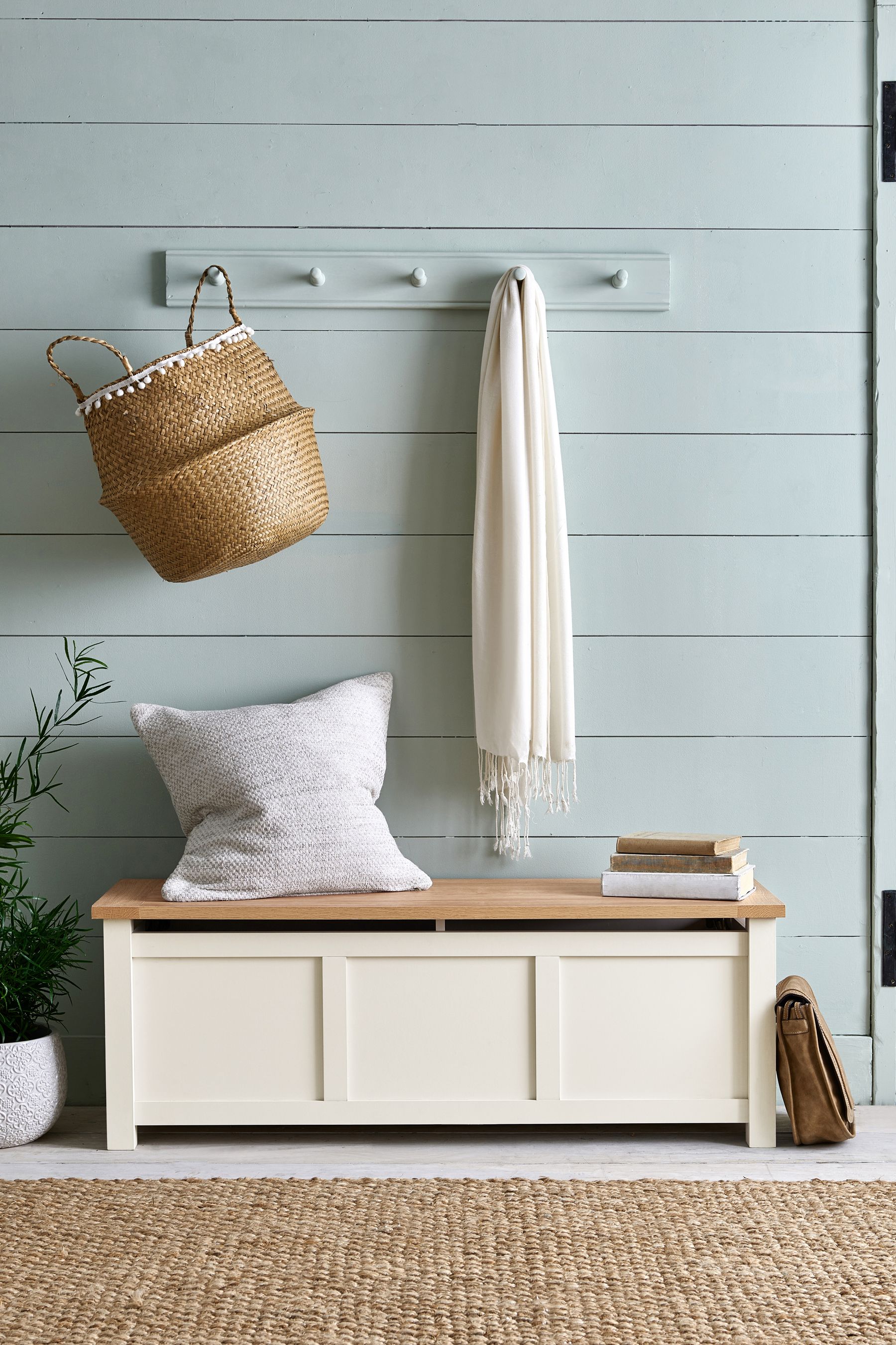 Buy Cream Malvern Oak Effect Hallway Storage Bench from the Next UK online shop