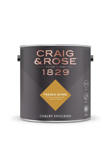 Craig & Rose Ochre Yellow Chalky Emulsion French Ochre 2.5Lt Paint
