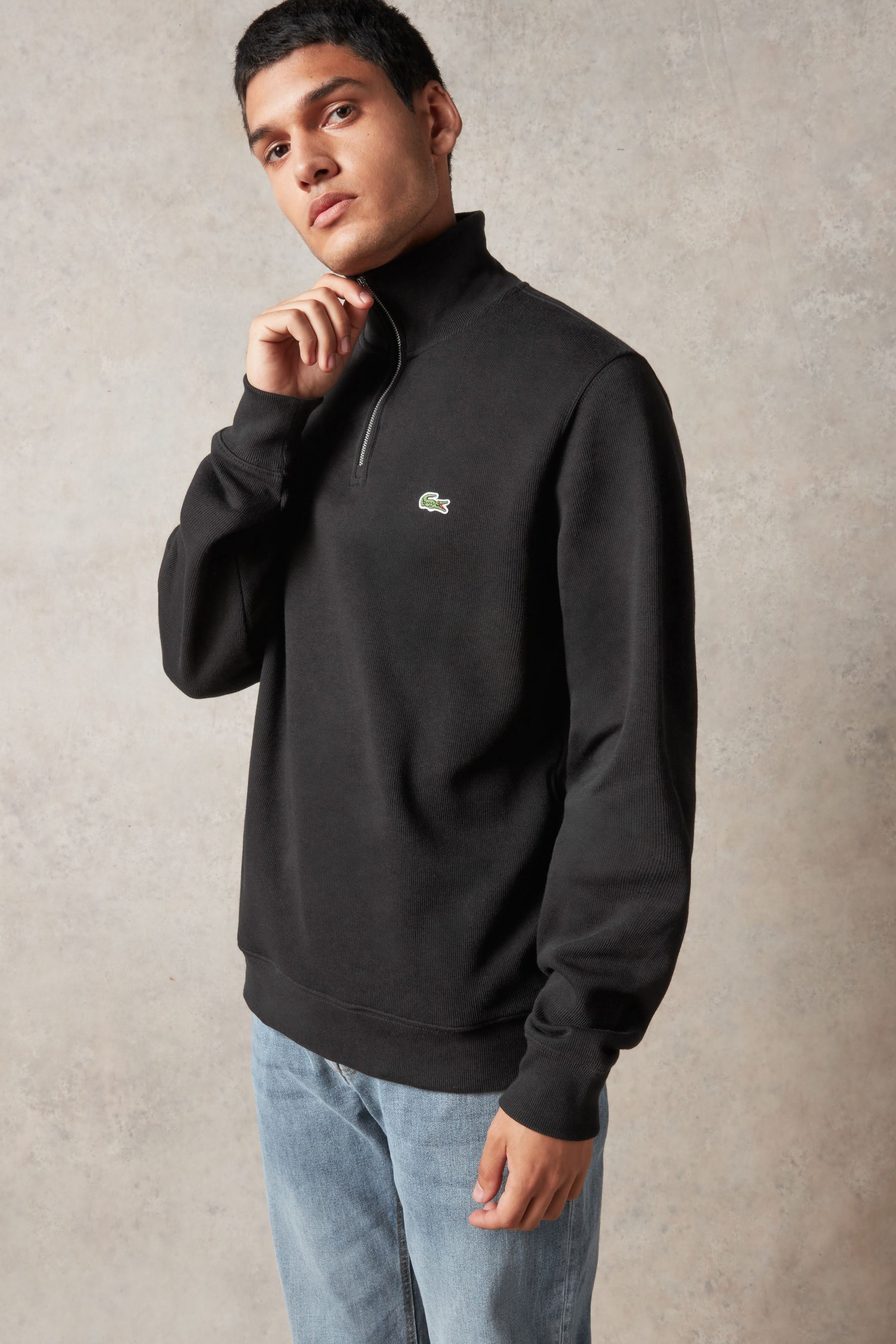 Lacoste quarter zip sweatshirt cheap