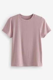 Purple Soft Touch Ribbed Short Sleeve T-Shirt with TENCEL™ Lyocell - Image 4 of 5