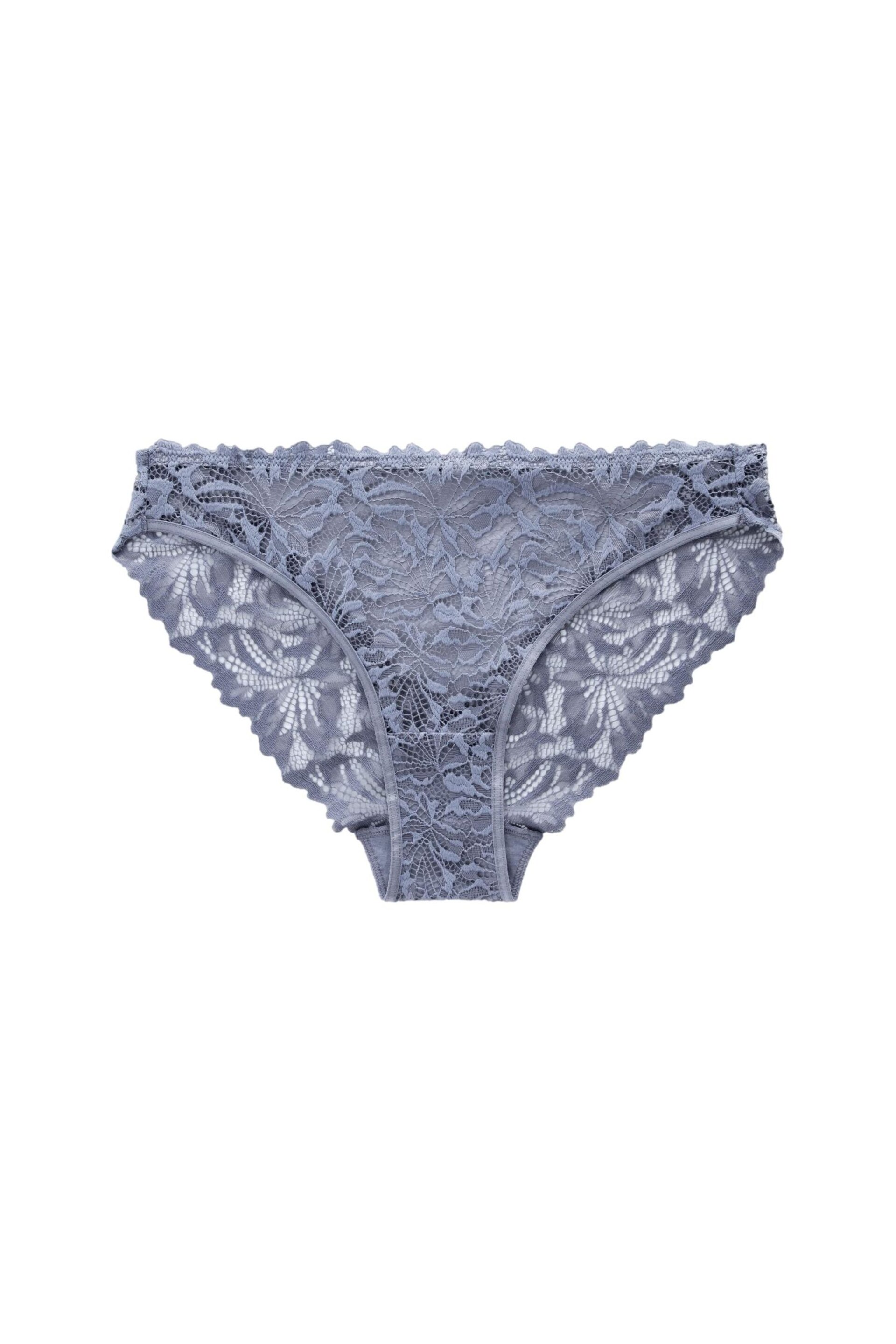 Silver Blue High Leg Comfort Lace Knickers - Image 6 of 6