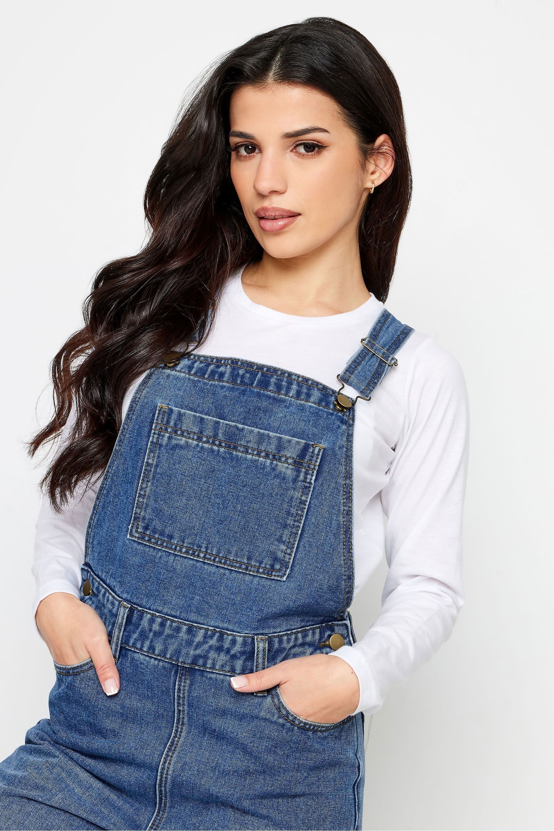 Buy PixieGirl Petite Blue Denim 100 Cotton Dungarees from Next Luxembourg