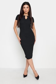 PixieGirl Petite Black Bar Trim Scuba Midi Dress - Image 1 of 4