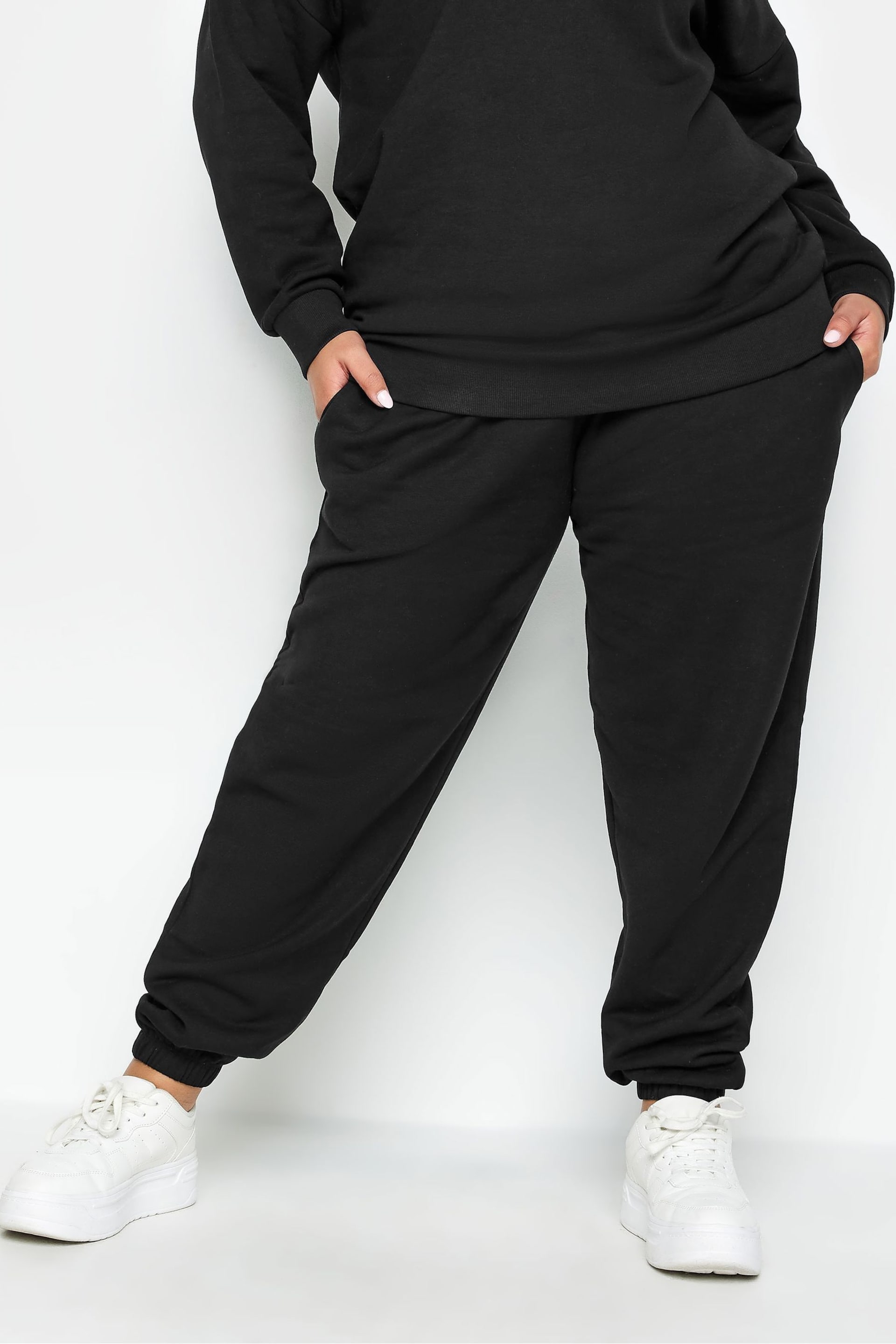 Yours Curve Black Joggers - Image 2 of 4