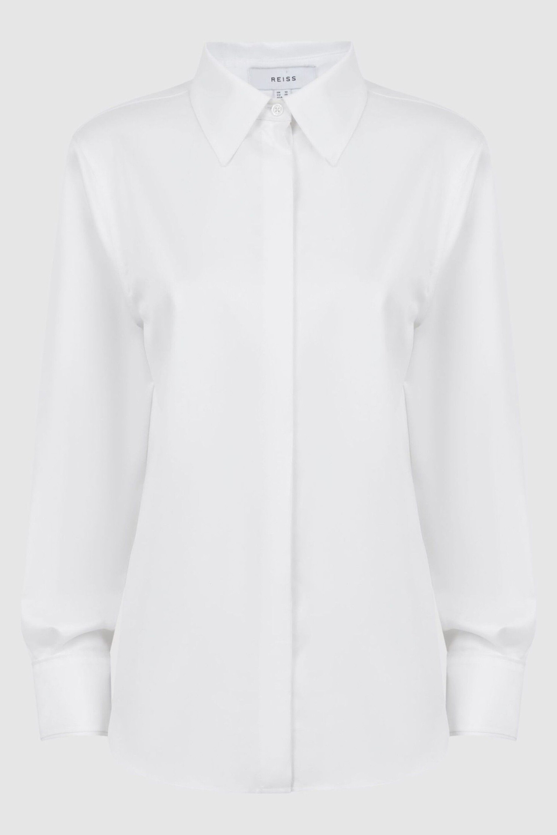 Reiss White Lia Premium Cotton Shirt - Image 2 of 4